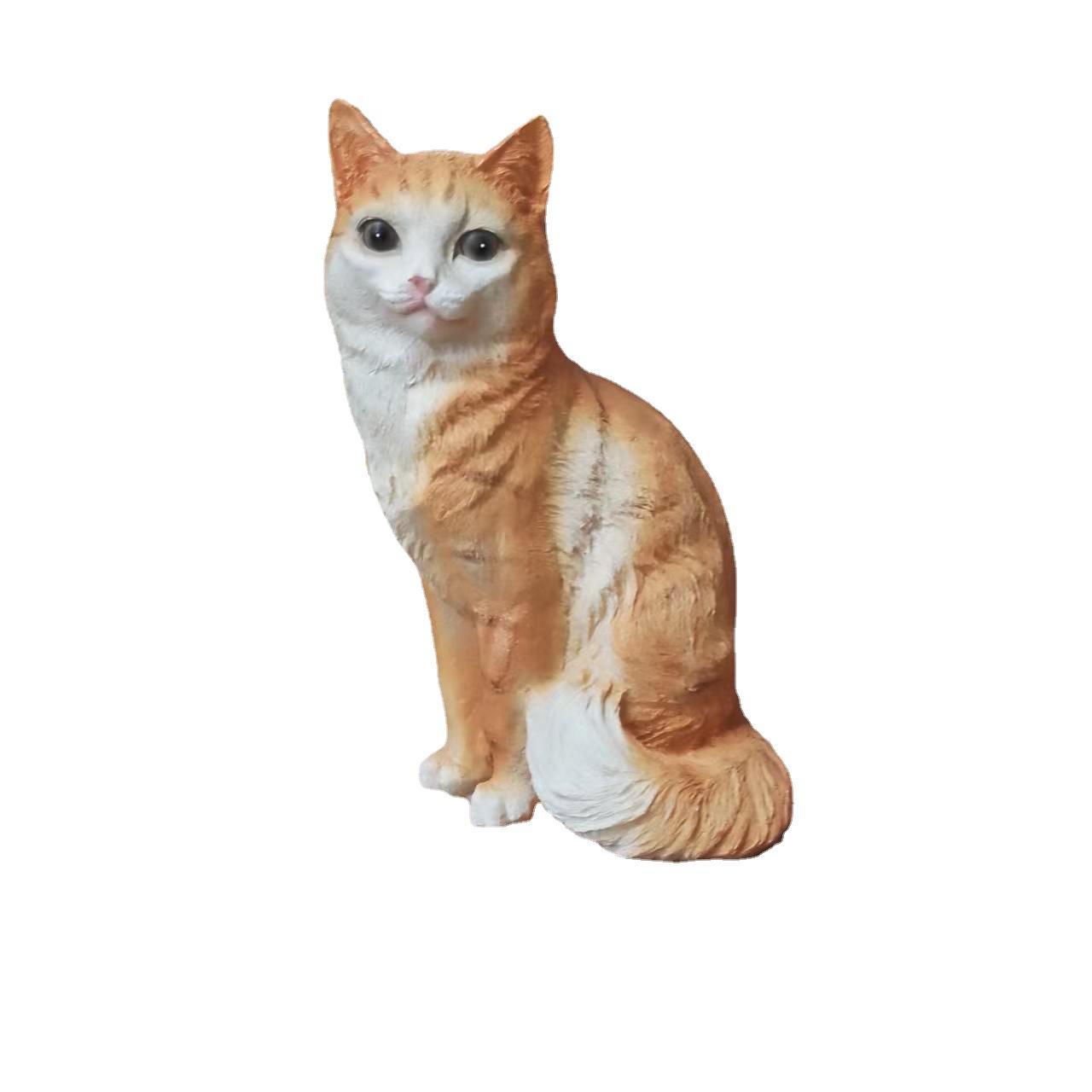 户外仿真动物雕塑小萌猫摆件树脂工艺品别墅庭院花园装饰品模型