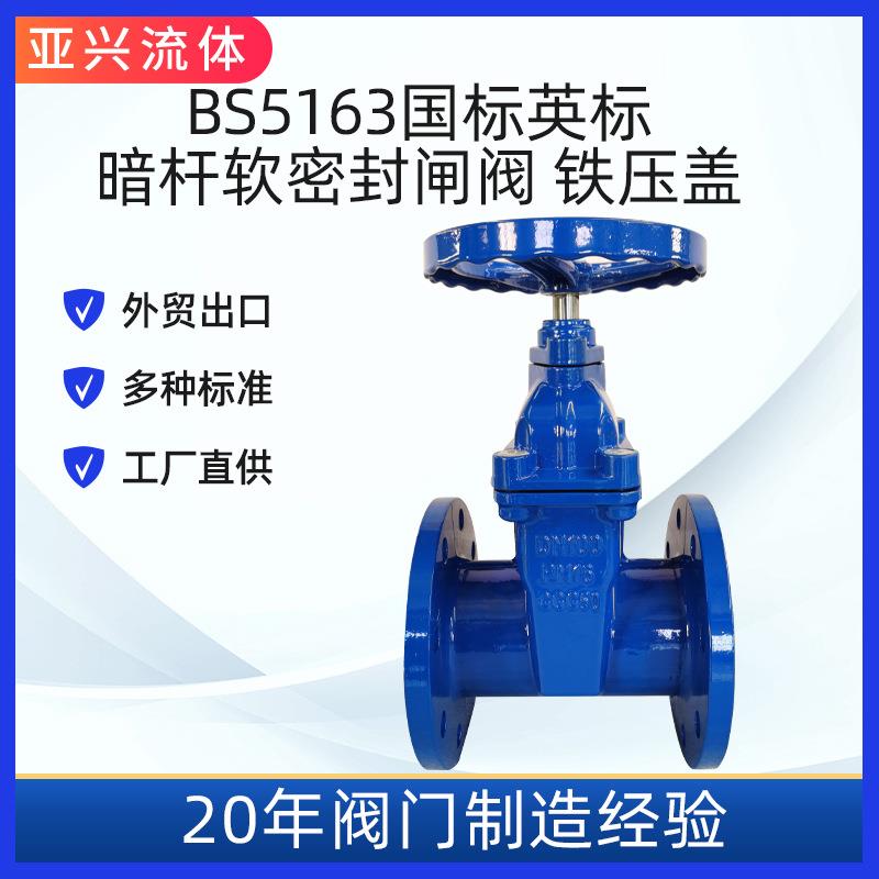 BS法兰闸阀软密封闸阀球墨铸铁GGG50手动阀门DN200常温常压