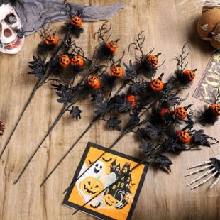 Halloween Decoration Flower Black Terrifying Pumpkin