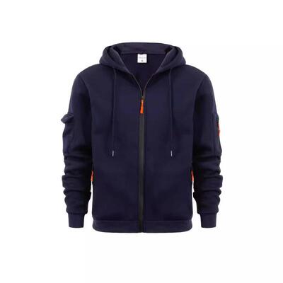 Men's zip up hoodie, hooded sweatshirt, arm pocket