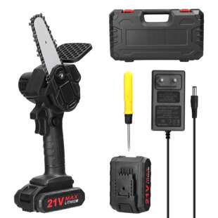 家用型手持伐木砍树锯 6寸 电链锯 充电式 手提锂电锯园林工具 21V