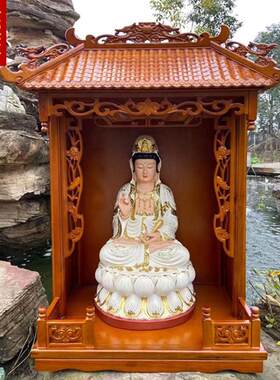 实木佛龛神台观音财神供佛台供桌吊柜壁挂式神龛佛柜祖宗神位房子