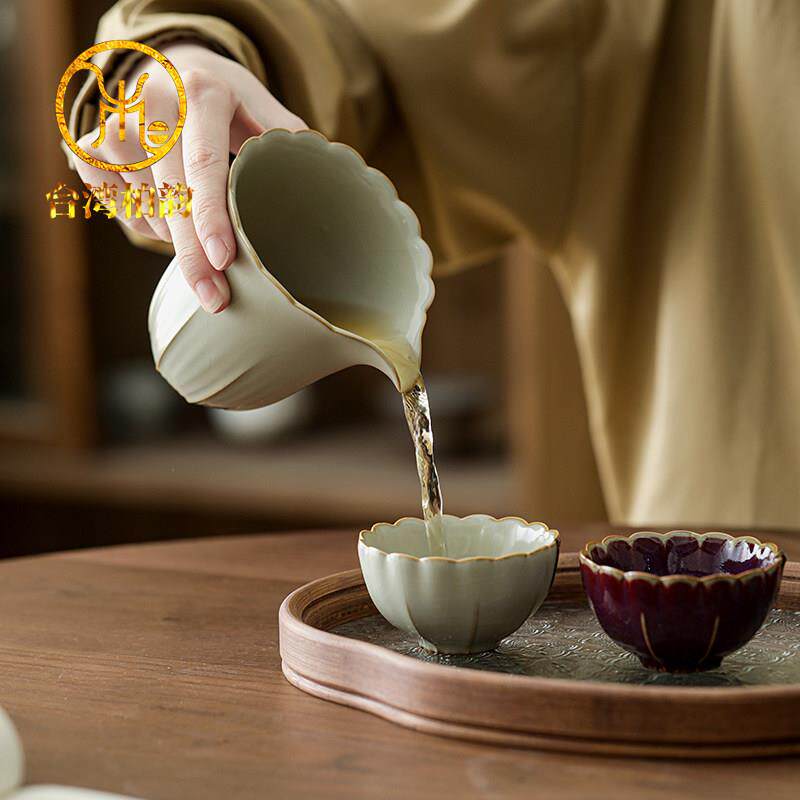 台湾柏韵汝窑公道杯高档陶瓷分茶器闻香茶海家用功夫茶具茶道配件
