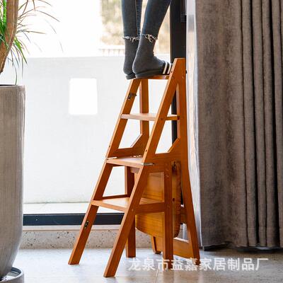 OP-T1现货全实木梯椅家用梯子椅子折叠能两内用梯凳室多功高楼梯