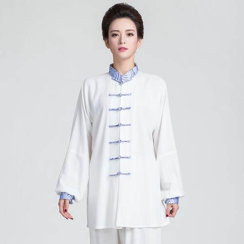 高档古韵中华棉棉麻极服太女夏天太极拳练功服极服太男亚麻夏季中