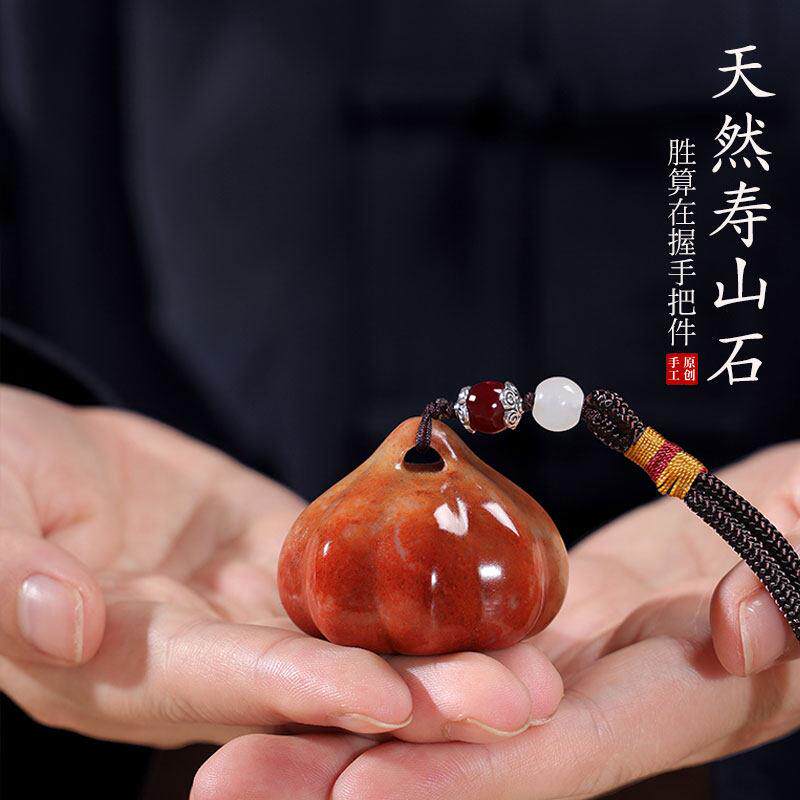 寿山石胜算在握手把件男士随身可把玩送朋友领导长辈摆件生日礼物