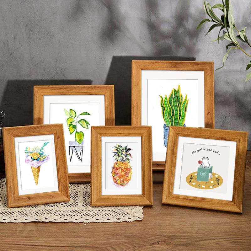 复古相框摆台挂墙美式创意摆件6寸78装裱小画框照片相册框架定制