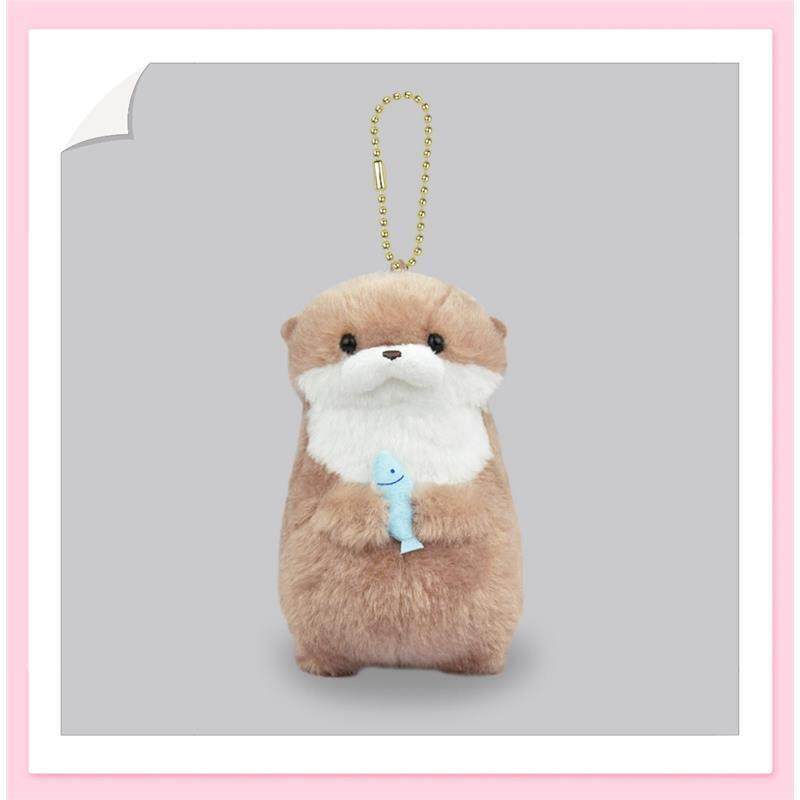 日本正版amuse 海洋生物 dino水獭抱鱼挂件公仔毛绒李灿同款礼物