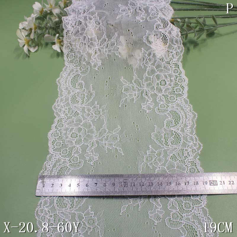 唐隆多色法式双边波浪花朵弹力花边 DIY服装窗帘20cm蕾丝花边辅料