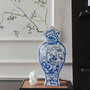 感景德镇花瓶装饰中高级摆件大新花瓶客厅中式陶瓷古风瓷器青花瓷