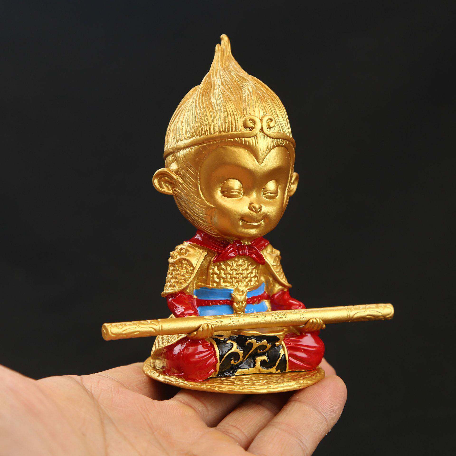 黑悟空齐天大圣车载金属摆件彩绘工艺创意客厅玄关桌面装饰工艺品