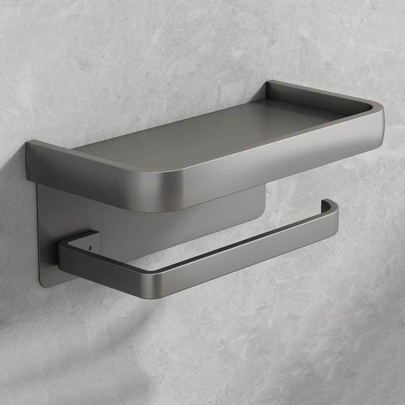 太空铝枪灰卫生间厕纸盒免打孔厕所纸巾架洗手间卷纸筒架壁挂置物