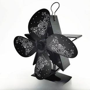 壁炉热能风扇户外冰钓热动力风扇帐篷取暖炉柴火炉温差发电热能扇