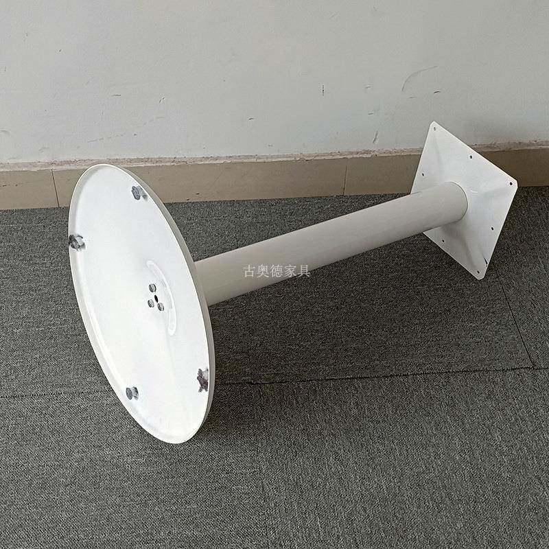 白色铁腿餐桌吧桌圆桌支架底盘铁架子圆盘铁盘洽谈桌脚桌子腿