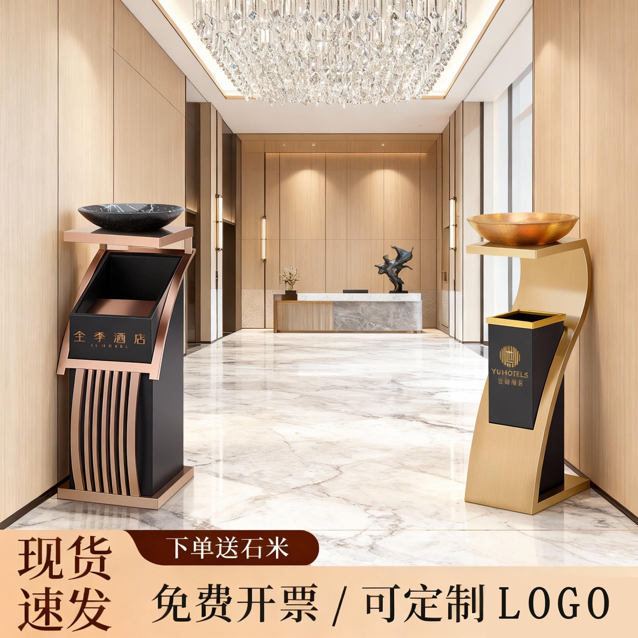 商用不锈钢带烟灰缸垃圾桶加厚立式灭烟桶写字楼KTV电梯走廊专用
