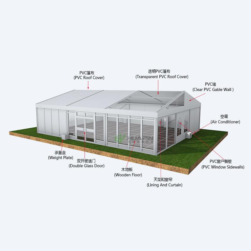 户外草坪白色婚礼帐篷 200人铝合金婚庆篷房wedding marquee tent