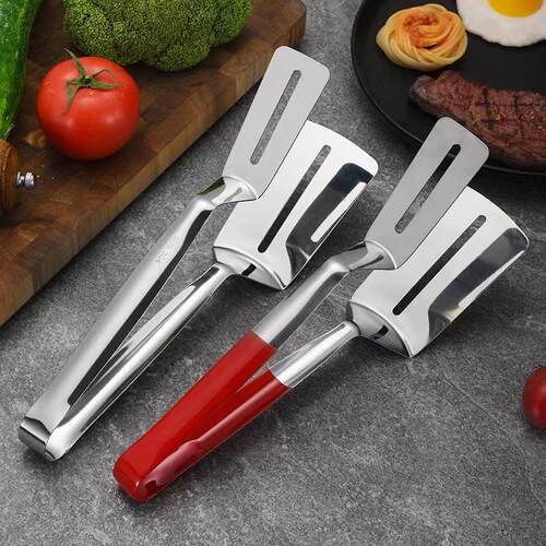 304 Stainless Steel Fish Turner Spatula with Tongs, Non-Stic
