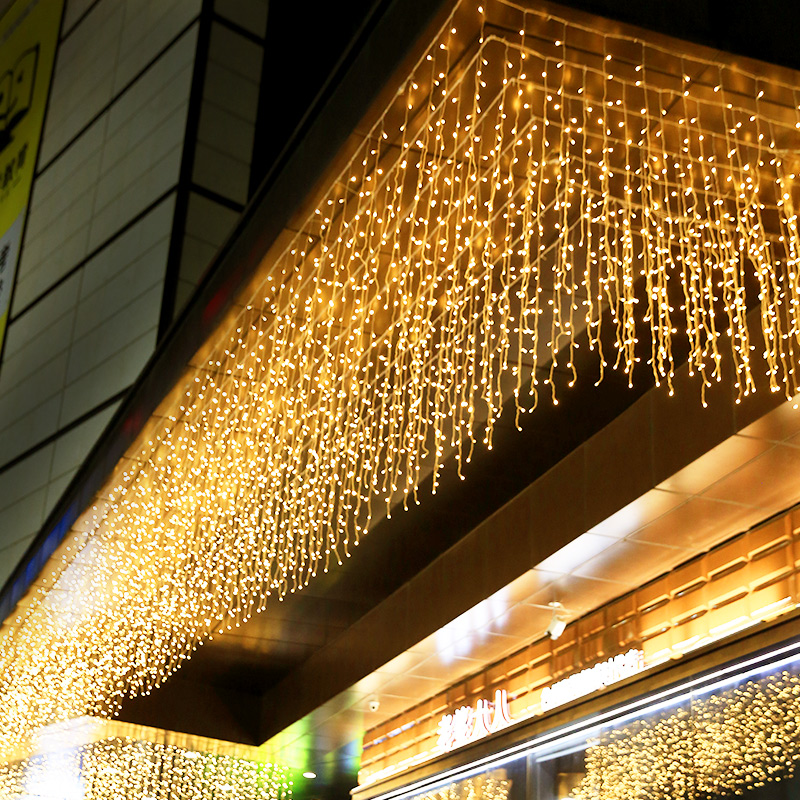 户外led彩灯串灯满天星七彩瀑布灯窗帘灯夜市烧烤店装饰灯氛围灯