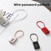 密码 锁挂锁小储物柜行李箱铁丝宿舍机柜锁带钥匙小锁头盔机柜门