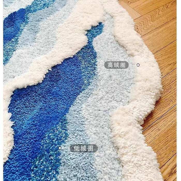 地垫植绒浴室吸水提花高级多巴胺簇绒进门门口垫子卧室床前小地毯