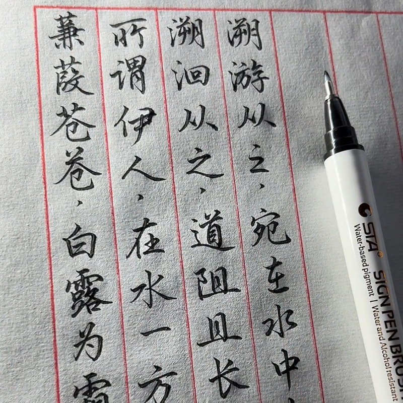 秀丽笔自带笔锋的笔软笔小楷初学者练字美术签名签字笔书法笔