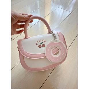 2025新款包包可爱甜美气质马鞍包日式饼干手提式肩信使包女士手机