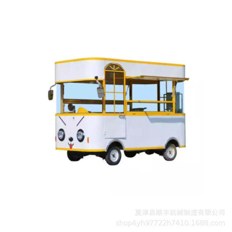 电动四轮油炸烧烤车多功能早餐流动铁板烧摆摊车章鱼烧小吃奶茶车