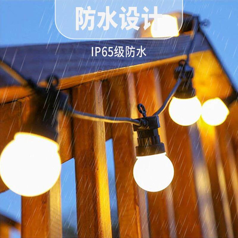 新款直销LED太阳能球泡灯烧烤夜市户外复古灯泡串灯防水露营彩灯