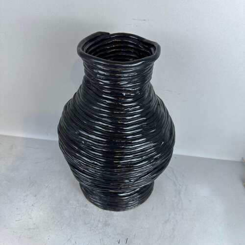 中古风格横纹花瓶简约陶瓷摆件杯子样板房酒店家居店铺软装饰品摆