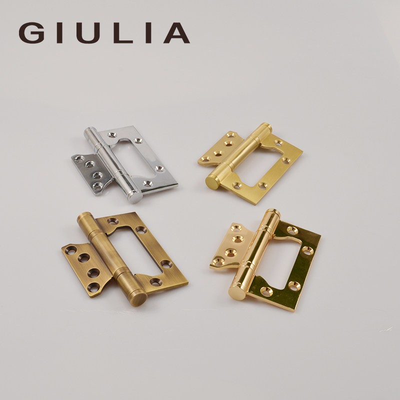 giulia黄铜静音免开槽子母加厚铰链木门房门铰链实木门折页4寸