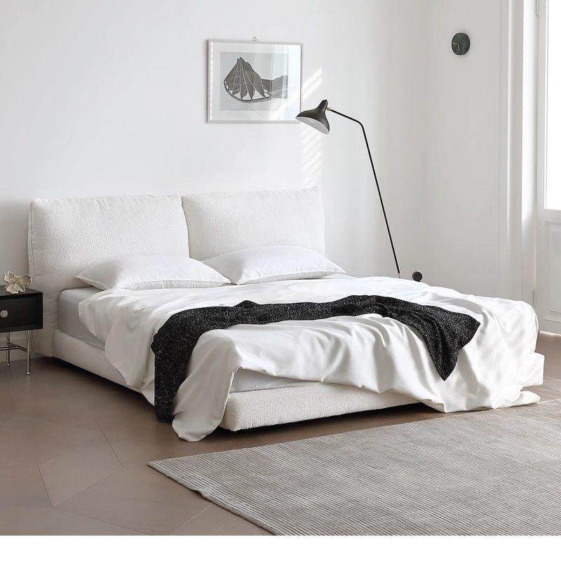 约布艺FIS床卧室家简用双人床南床瓜奶风法式落油地床