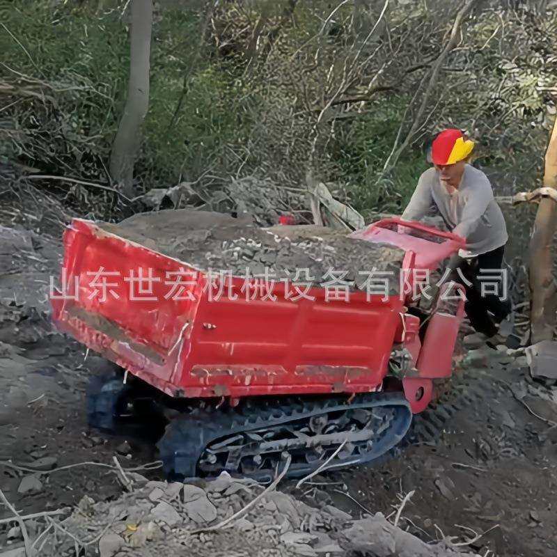 爬山虎履带运输车小型农用全地形工程运料自卸车山地果园搬运车