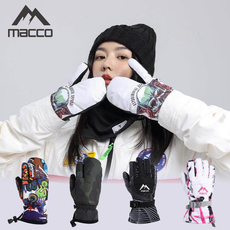 单板双板专业滑雪手套防水五指三指焖子手套骑车防寒保暖加厚男女