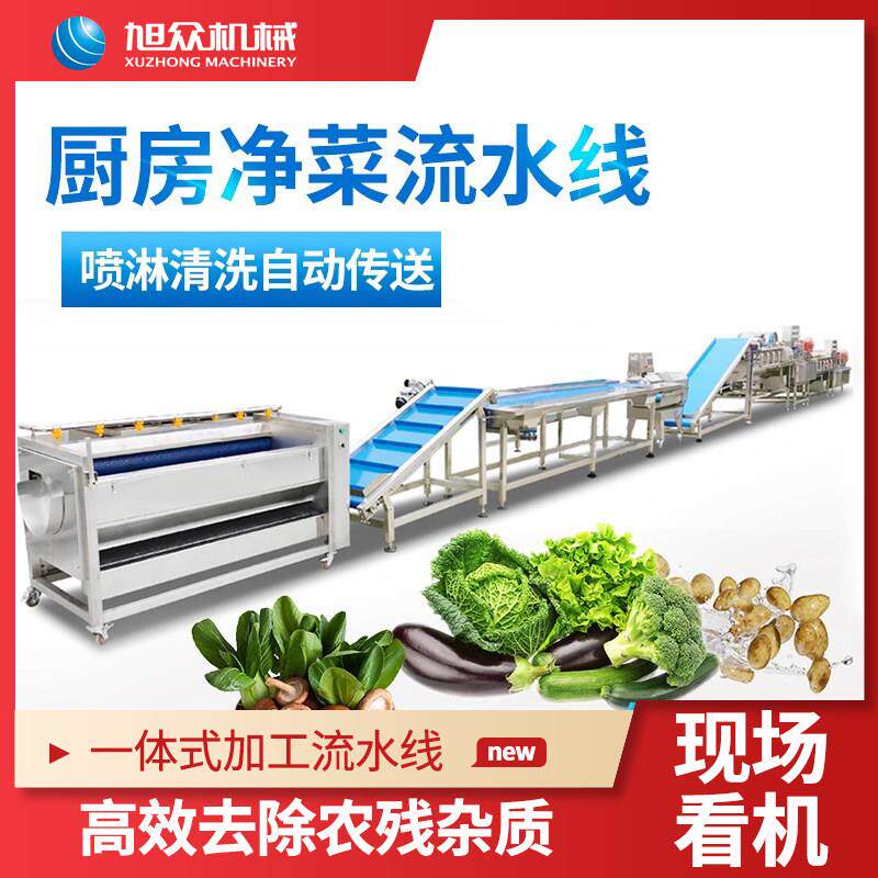 大型瓜果蔬菜清洗菜机器气泡净菜加工全自动化流水生产线商用设备