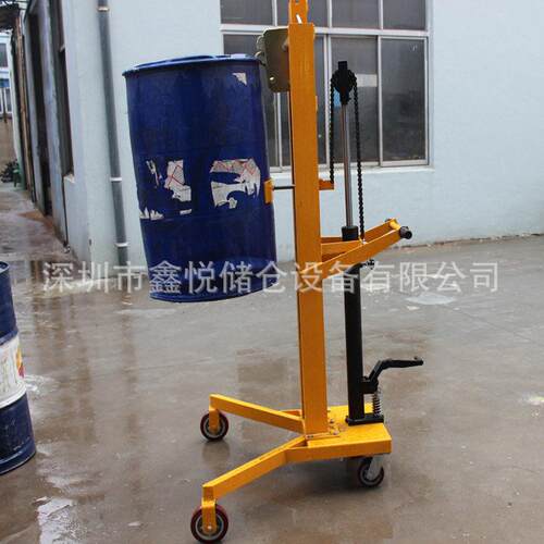 450KG升1.1米脚踏式液压油桶搬运车简易手动油桶堆车