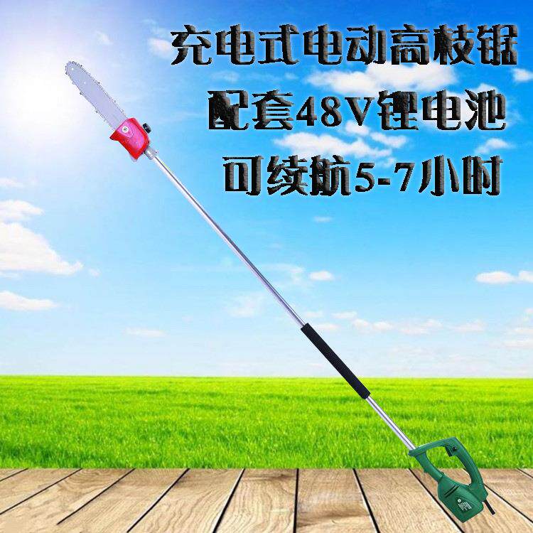 锂电充电式电动高枝锯 园林伐条伐树高枝油锯 四冲程四合一修剪机