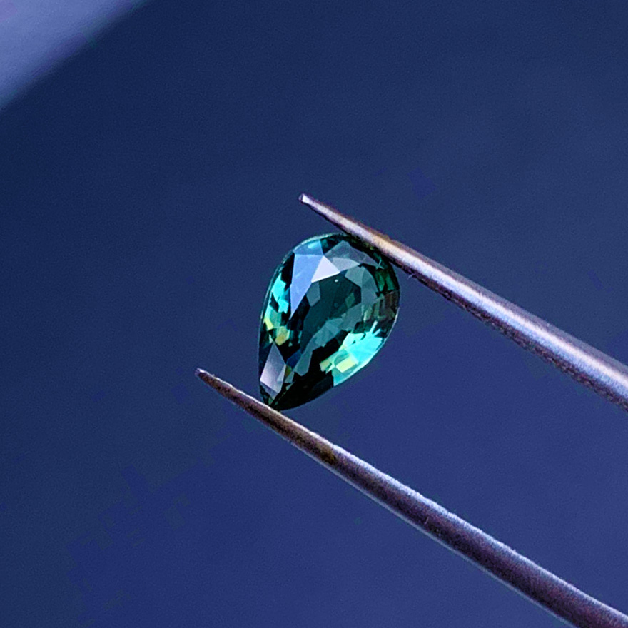 03ct 天然水鸭绿蓝宝石裸石莫兰迪色系彩色宝石戒面 支持定制