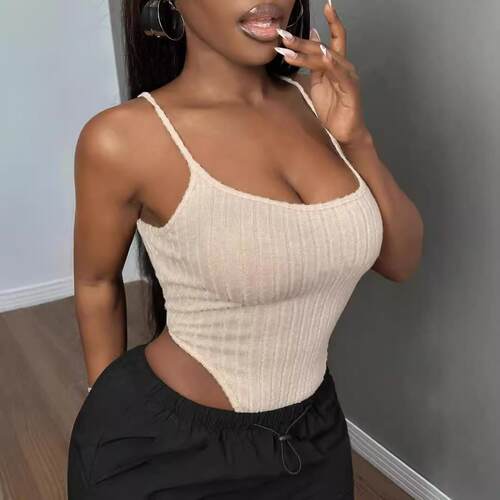Grinding pit strip long sleeved suspender knitted high