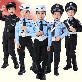 六一儿童警察服特警服男童，警官服小军装特种兵，套装小交警演出服