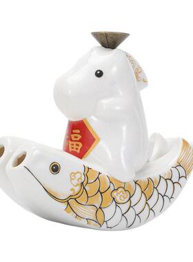 陶瓷摆件装饰品礼品可爱摇摇马倒流香摆件客厅酒柜家居桌面