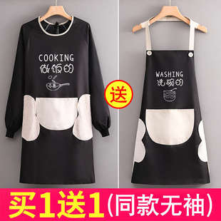 长袖 围裙家用厨房防水防油罩衣女时尚 工作服餐饮专用围腰定制男士