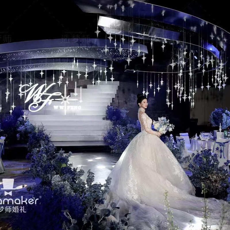 婚庆道具10头幸运星吊灯婚礼舞台场地布置装饰灯透明亚克力路引灯