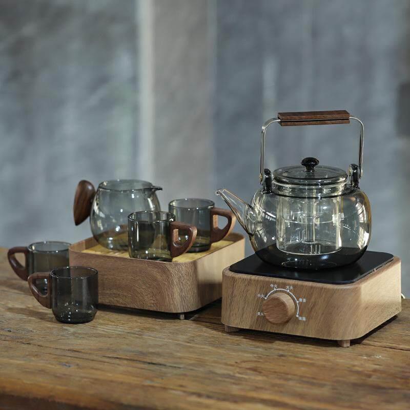 电陶炉煮茶壶家用办公小套装煮茶器带茶盘大容量耐热玻璃壶煮茶炉