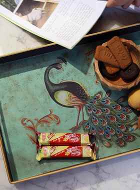 复古美式陶瓷摆盘装饰客厅家摆件玄关H19241-0看盘居软艺装工品品