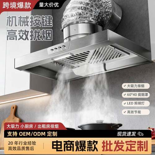 出租房抽油烟机家用大吸力排气扇强力换气扇厨房拢烟式简易排烟机
