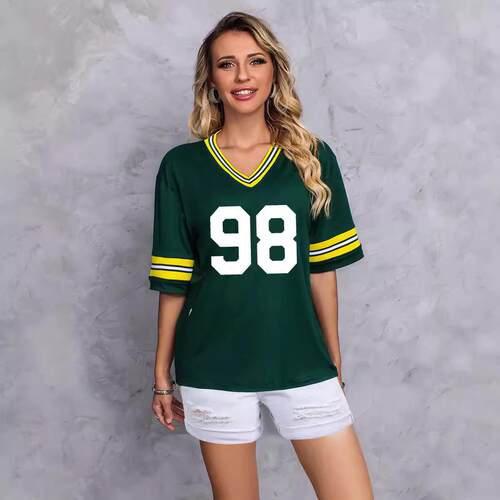 Ribbon splicing half sleeve digital printed jersey