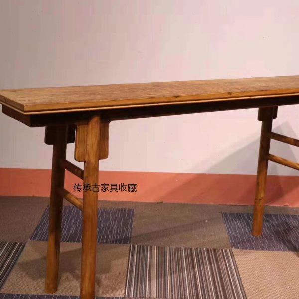 中式实木条案老榆木旧门板实木条几原生态家用吧台玄关供桌门板桌