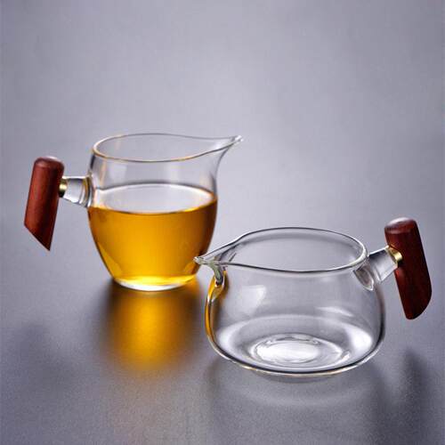 木雀公道杯公杯茶海分茶器匀杯加厚出底实木把手公道杯