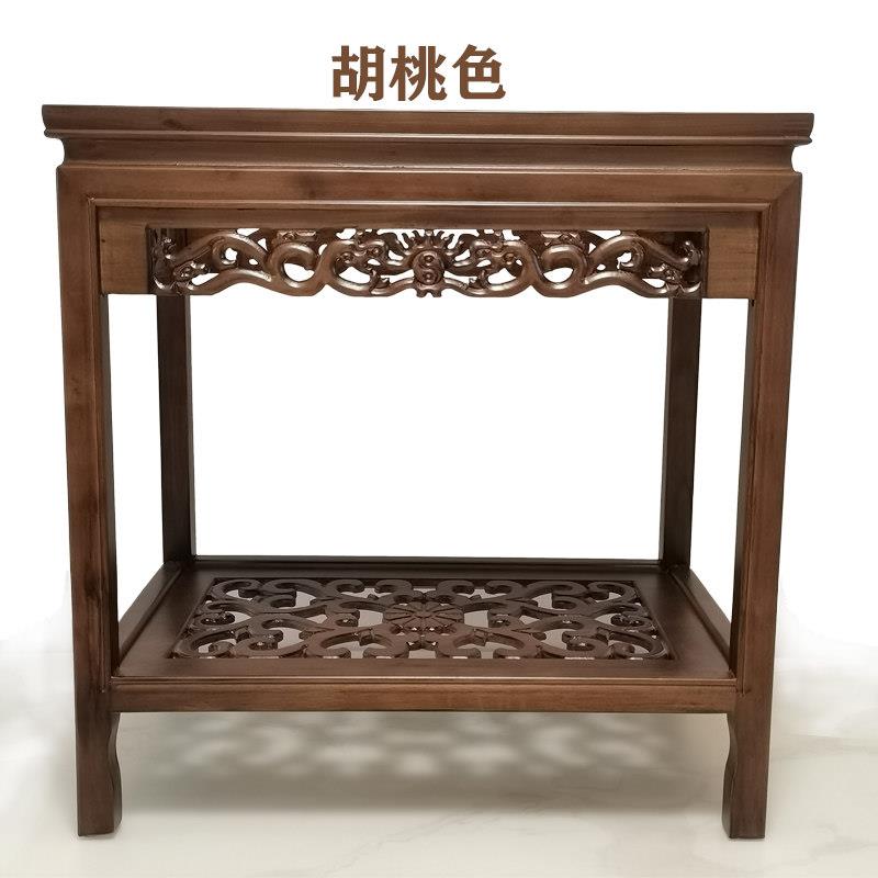中式沙发旁边几置物架室内实木角几床边桌榆木鱼缸架盆景桌电话几