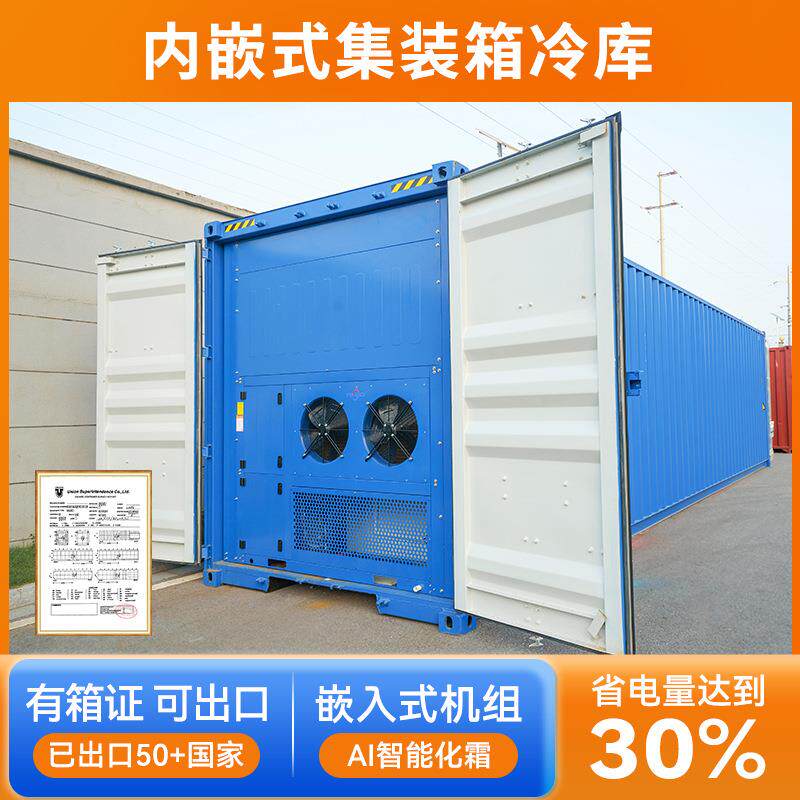 集装箱冷库全套设备海鲜鱼虾肉类冷冻冰库安装雪库速冻库-35度